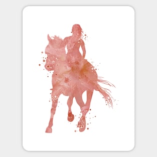 Girl Horse Rider Watercolor Sport Gift Sticker